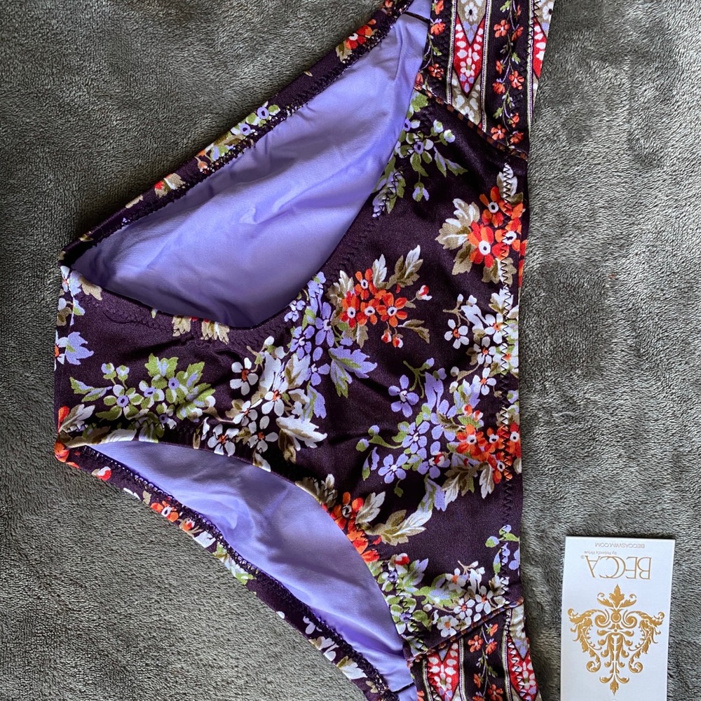 Becca By Rebecca Virtue Purple Floral Bikini